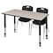 Regency Regency Kee 48 x 24 in. Adjustable Classroom Table- Maple & 2 Andy 18 in. Stack Chairs- Black MT4824PLAPBK40BK - alternate 1